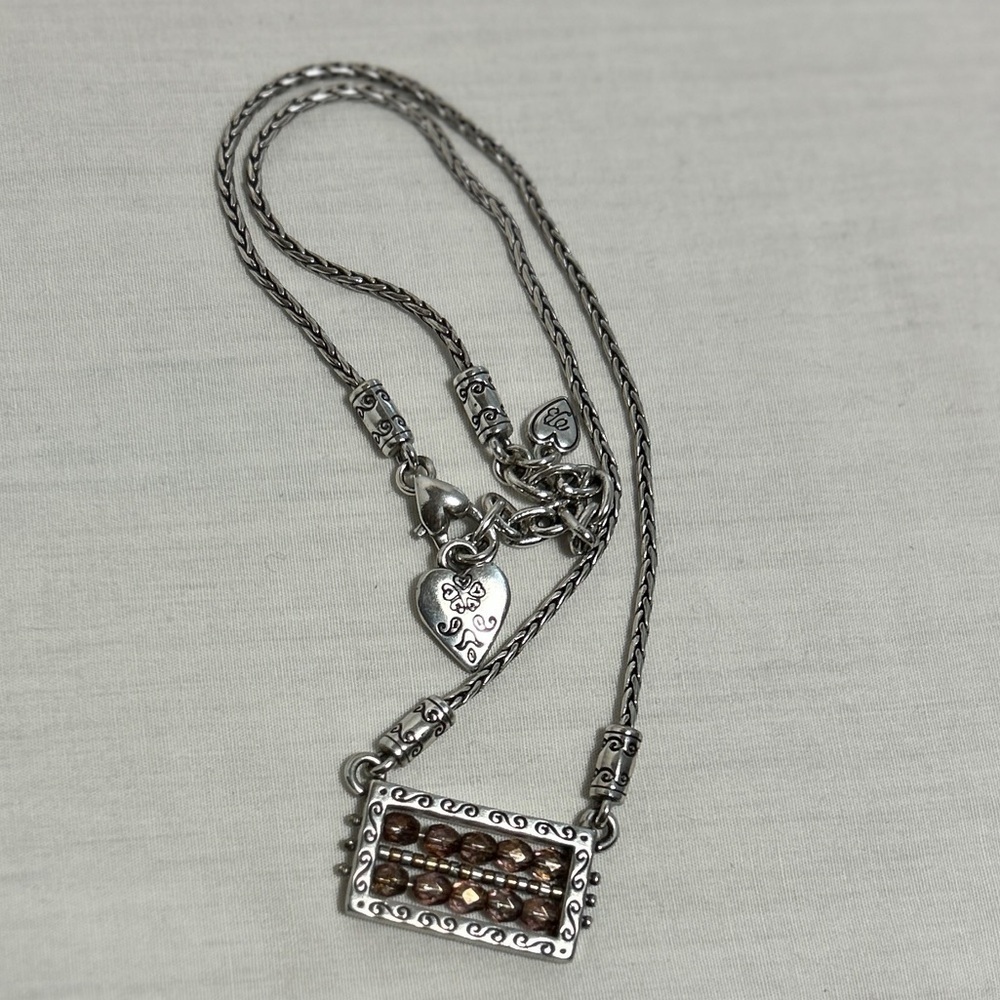 Brighton Bedazzled Purple Beaded Necklace Pendant Crystals Silver Plated - Picture 10 of 11